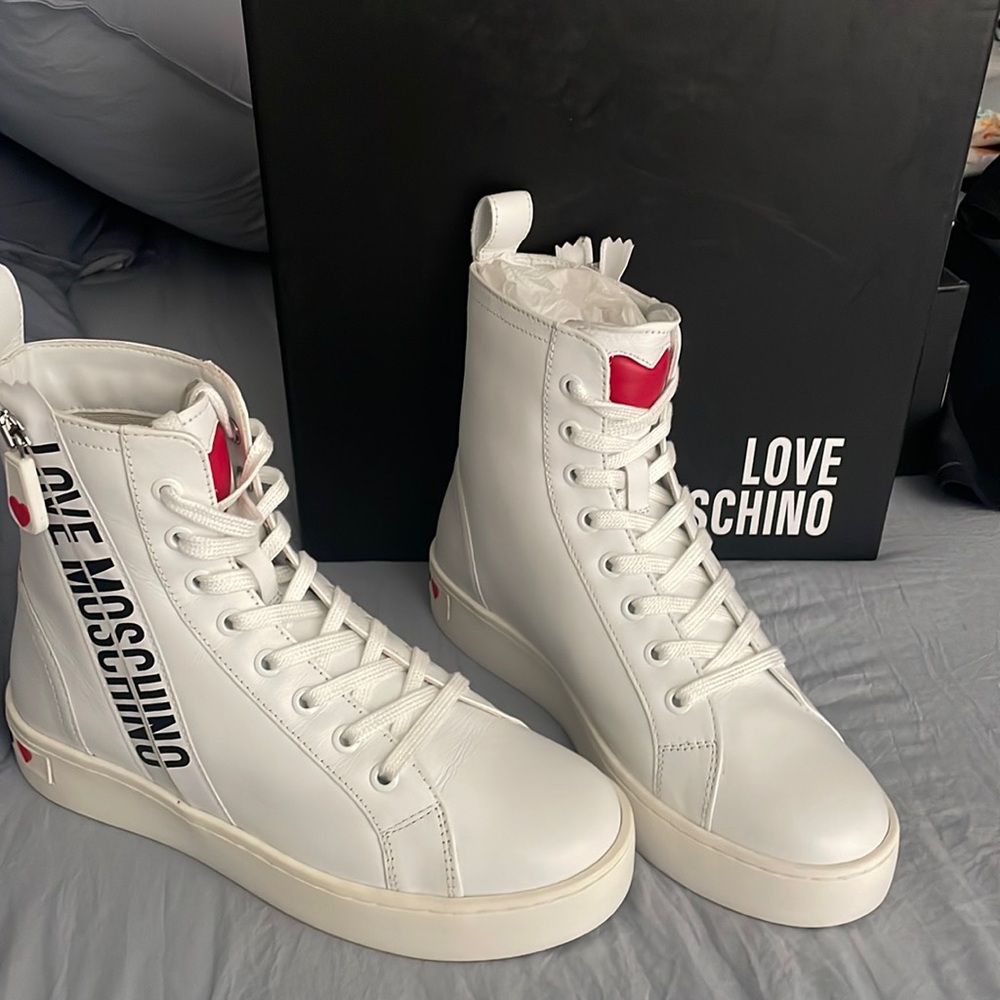Love moschino white high tops